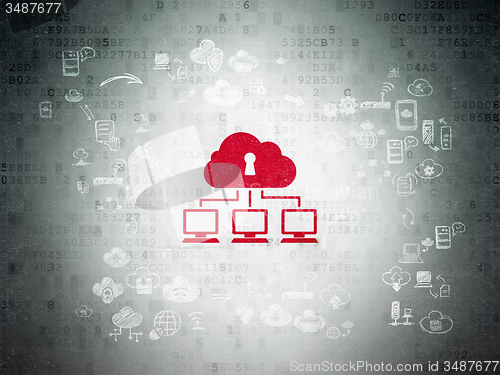 Image of Cloud technology concept: Cloud Network on Digital Paper background