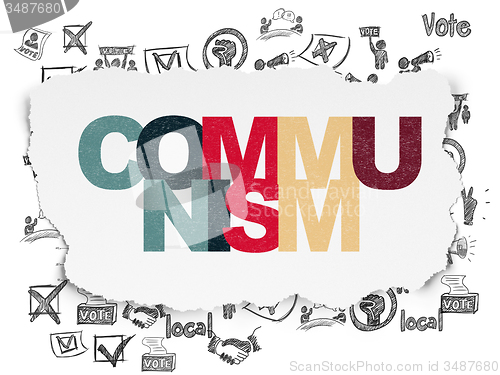 Image of Political concept: Communism on Torn Paper background