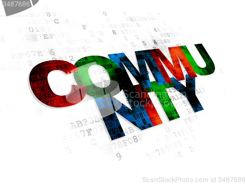 Image of Social network concept: Community on Digital background