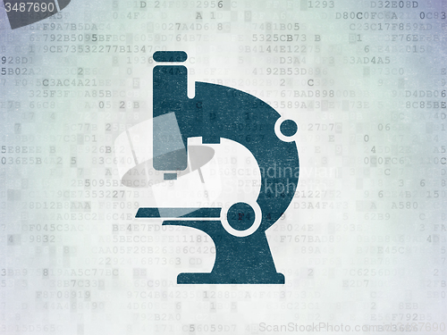 Image of Science concept: Microscope on Digital Paper background