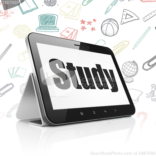 Image of Studying concept: Tablet Computer with Study on display