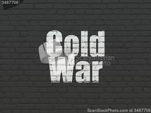 Image of Political concept: Cold War on wall background