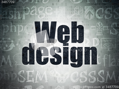 Image of Web design concept: Web Design on Digital Paper background