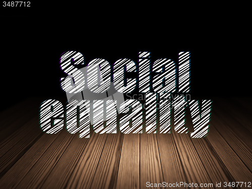 Image of Political concept: Social Equality in grunge dark room