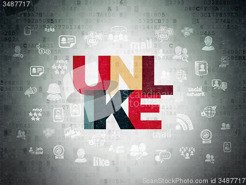 Image of Social media concept: Unlike on Digital Paper background