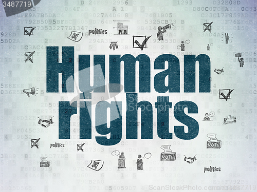 Image of Political concept: Human Rights on Digital Paper background