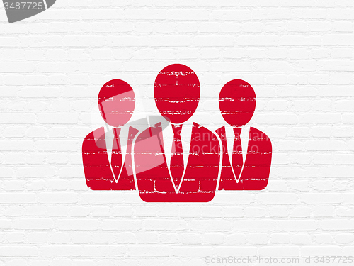 Image of News concept: Business People on wall background