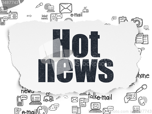 Image of News concept: Hot News on Torn Paper background