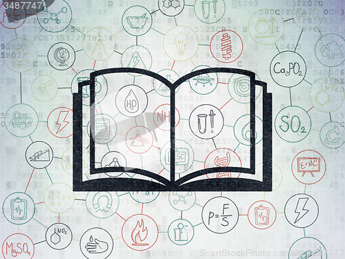 Image of Science concept: Book on Digital Paper background
