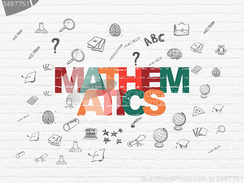 Image of Learning concept: Mathematics on wall background