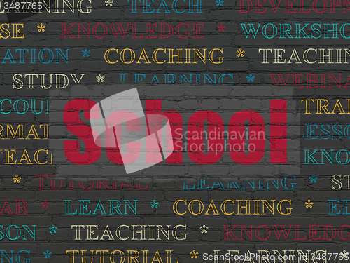 Image of Studying concept: School on wall background