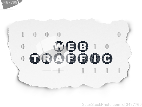 Image of Web development concept: Web Traffic on Torn Paper background
