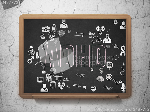 Image of Health concept: ADHD on School Board background