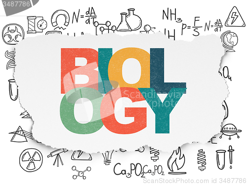 Image of Science concept: Biology on Torn Paper background