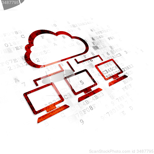 Image of Cloud computing concept: Cloud Network on Digital background