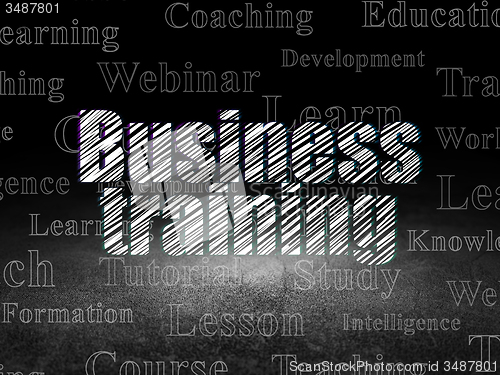 Image of Studying concept: Business Training in grunge dark room