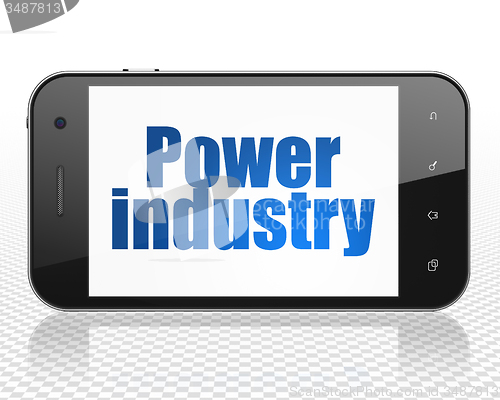 Image of Industry concept: Smartphone with Power Industry on display