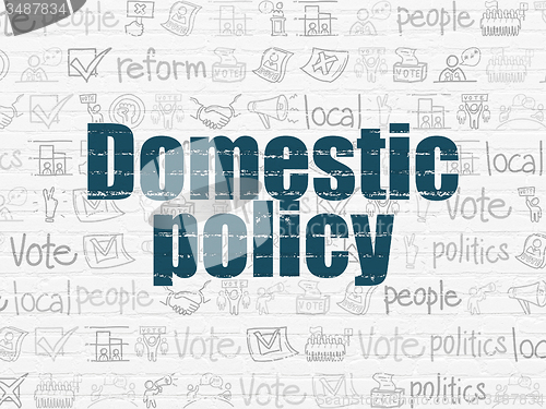 Image of Political concept: Domestic Policy on wall background