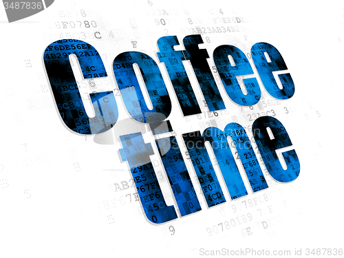 Image of Timeline concept: Coffee Time on Digital background