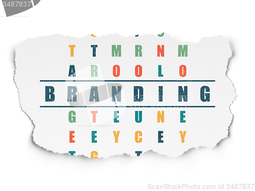 Image of Marketing concept: word Branding in solving Crossword Puzzle