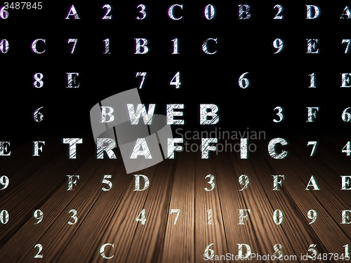 Image of Web design concept: Web Traffic in grunge dark room