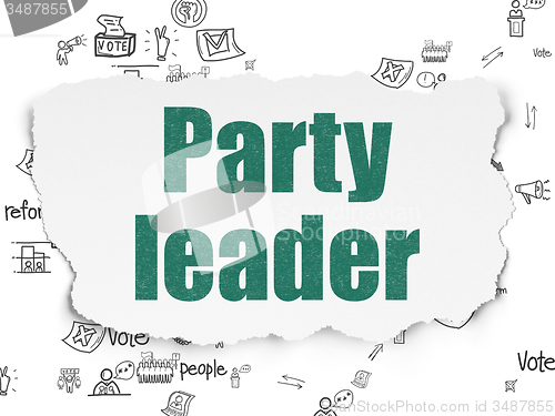 Image of Political concept: Party Leader on Torn Paper background