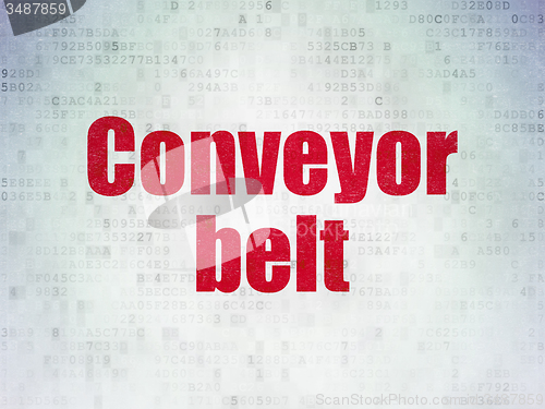Image of Manufacuring concept: Conveyor Belt on Digital Paper background
