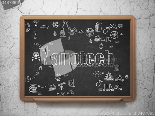 Image of Science concept: Nanotech on School Board background