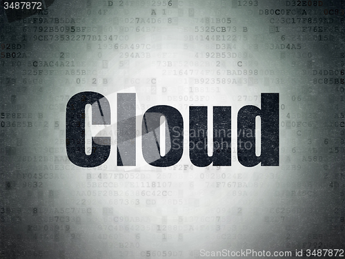 Image of Cloud technology concept: Cloud on Digital Paper background