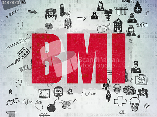 Image of Health concept: BMI on Digital Paper background