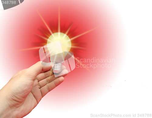 Image of Background with lit lightbulb