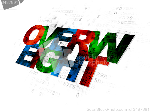 Image of Medicine concept: Overweight on Digital background