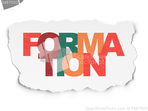 Image of Education concept: Formation on Torn Paper background