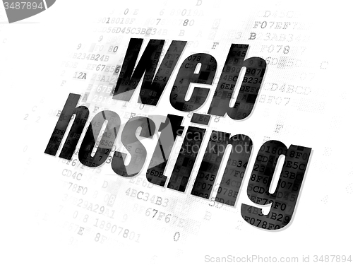 Image of Web design concept: Web Hosting on Digital background