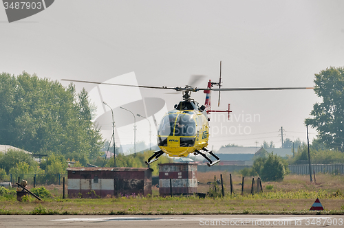 Image of Piloting of Eurocopter AS-350 on airshow