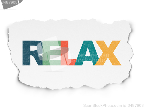 Image of Tourism concept: Relax on Torn Paper background