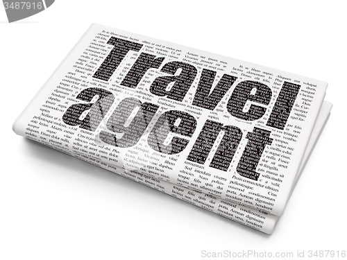 Image of Travel concept: Travel Agent on Newspaper background