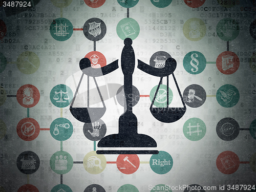 Image of Law concept: Scales on Digital Paper background