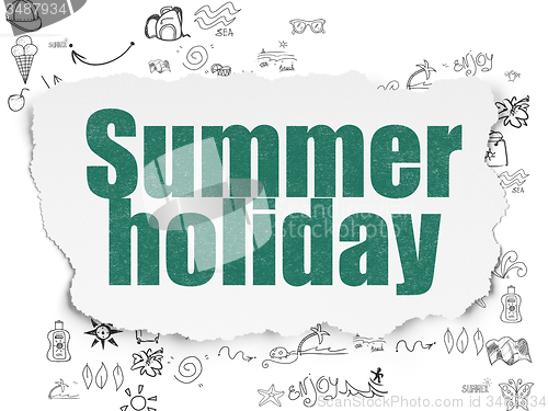 Image of Vacation concept: Summer Holiday on Torn Paper background