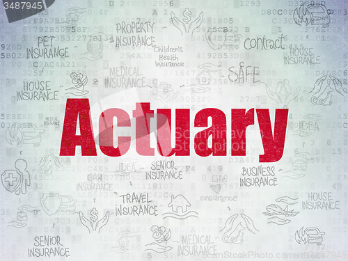Image of Insurance concept: Actuary on Digital Paper background