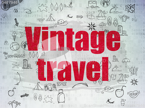 Image of Vacation concept: Vintage Travel on Digital Paper background