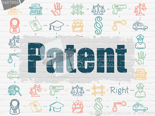Image of Law concept: Patent on wall background