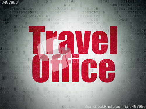 Image of Vacation concept: Travel Office on Digital Paper background