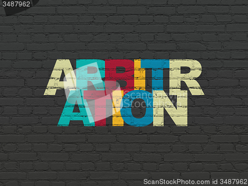 Image of Law concept: Arbitration on wall background