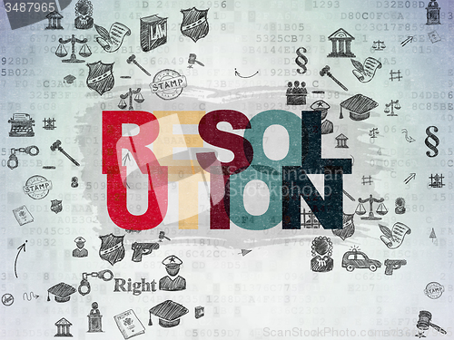 Image of Law concept: Resolution on Digital Paper background