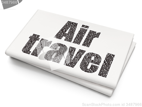 Image of Tourism concept: Air Travel on Blank Newspaper background