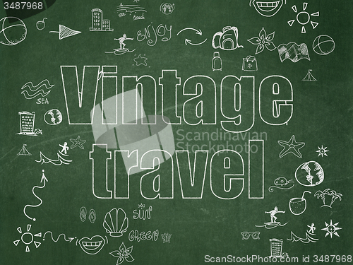 Image of Travel concept: Vintage Travel on School Board background