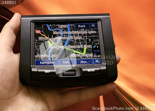 Image of gps in a man hand