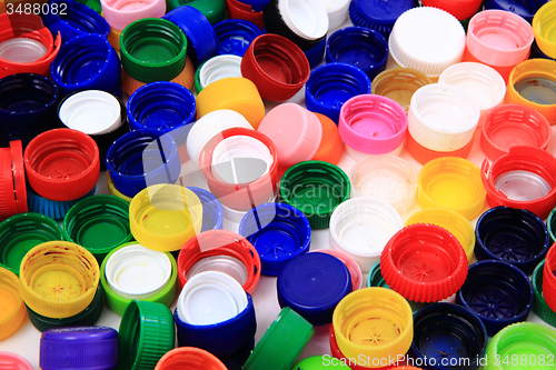 Image of pet caps recycle background