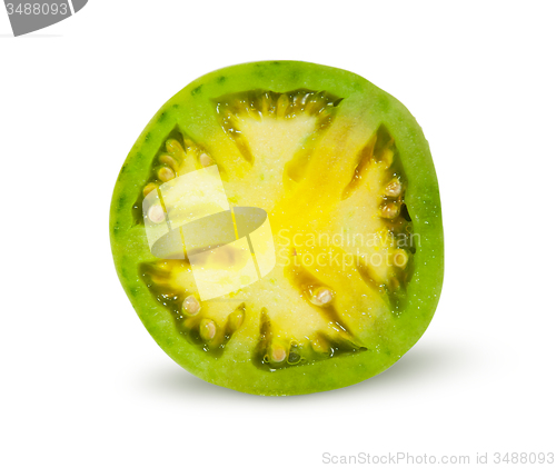 Image of Half of green tomato